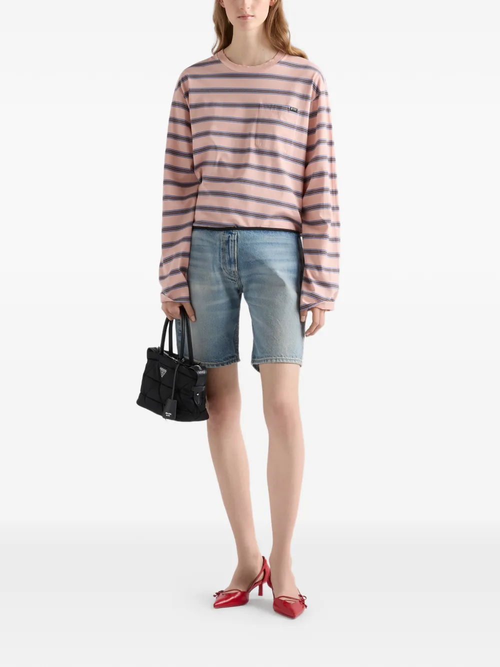 Prada Medium Re-Nylon gewatteerde shopper Zwart