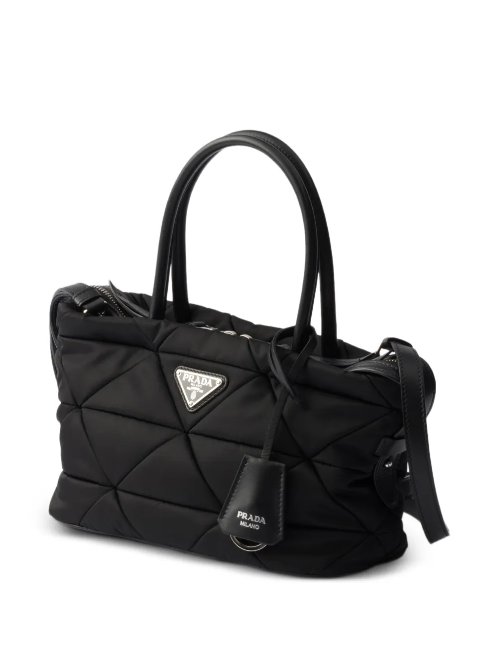 Prada Medium Re-Nylon gewatteerde shopper Zwart