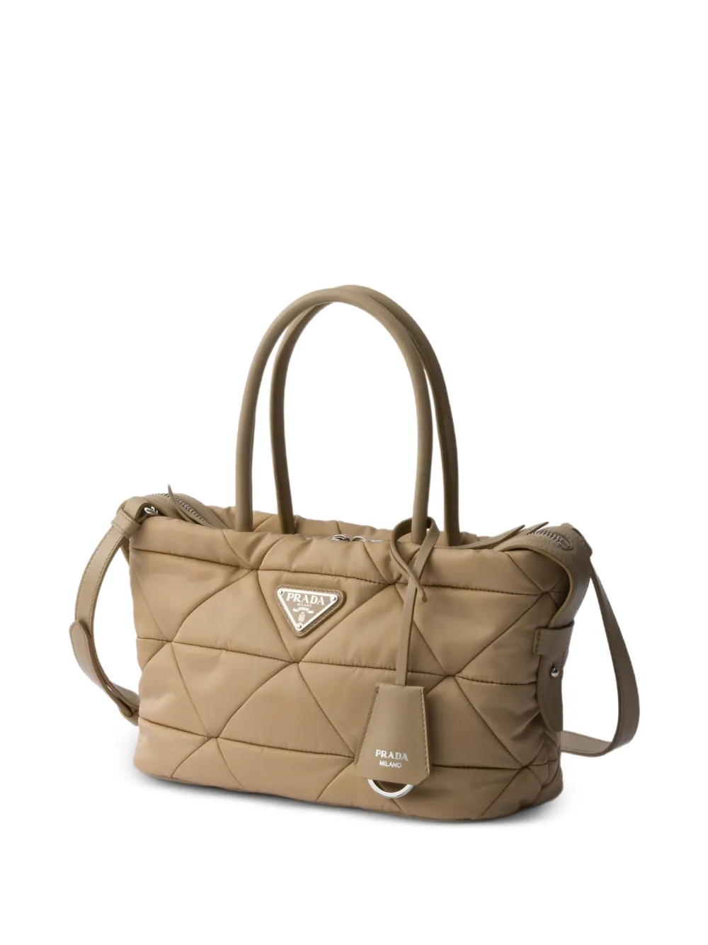 Prada Medium Re-Nylon gewatteerde shopper Bruin