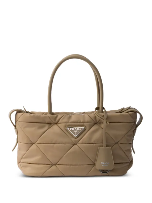 Prada リナイロン パデッド ハンドバッグ M | ブラウン | FARFETCH JP