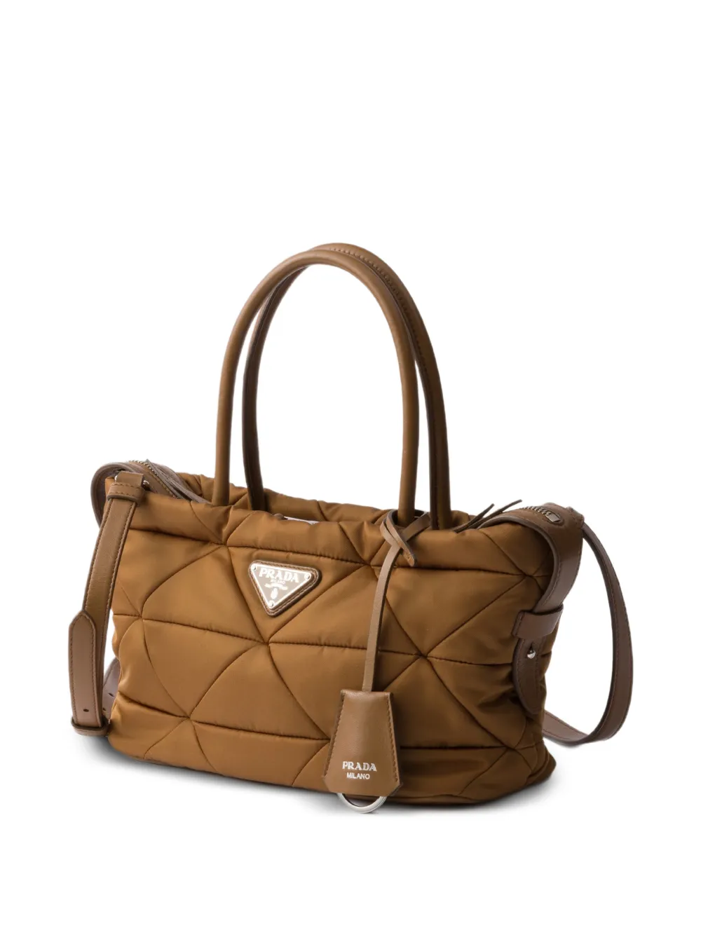 Prada Medium Re-Nylon gewatteerde shopper Bruin