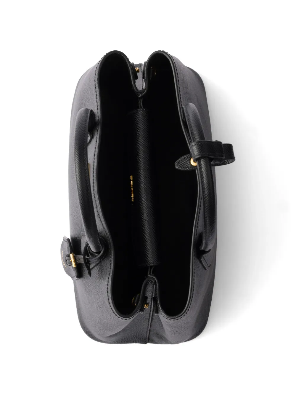 Prada Medium Double Saffiano leren tas Zwart