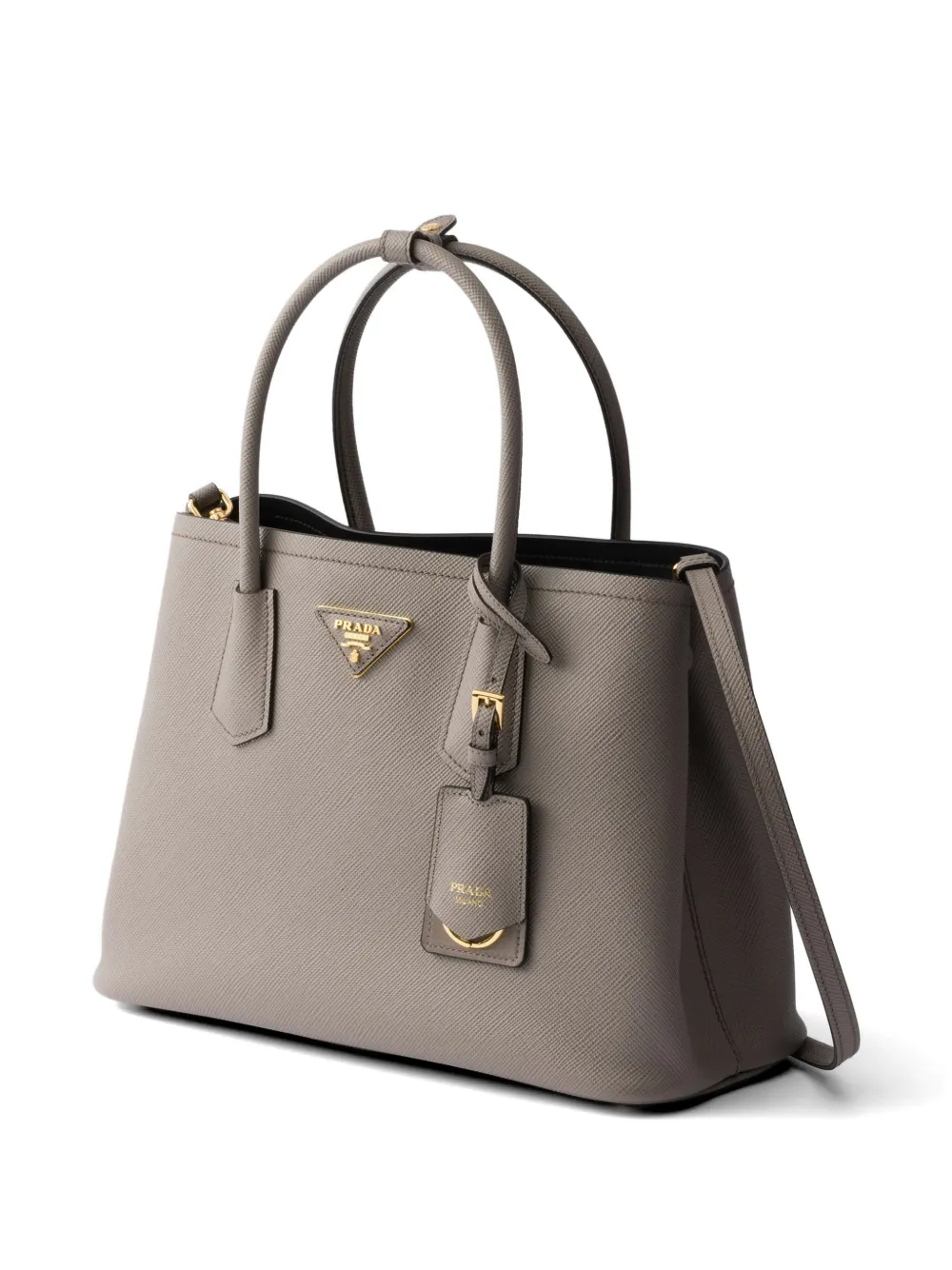 Prada Medium Double Saffiano leren tas Grijs
