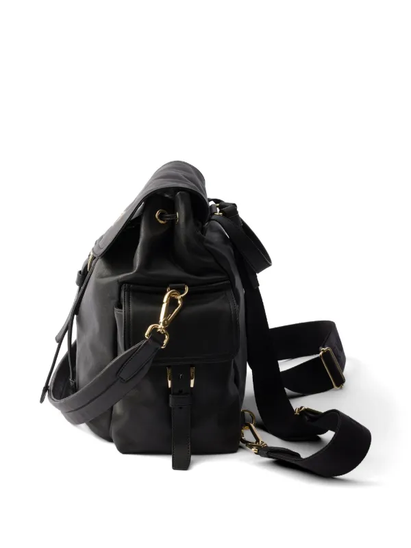 Prada Explore Medium Nappa Leather Backpack | Black | FARFETCH