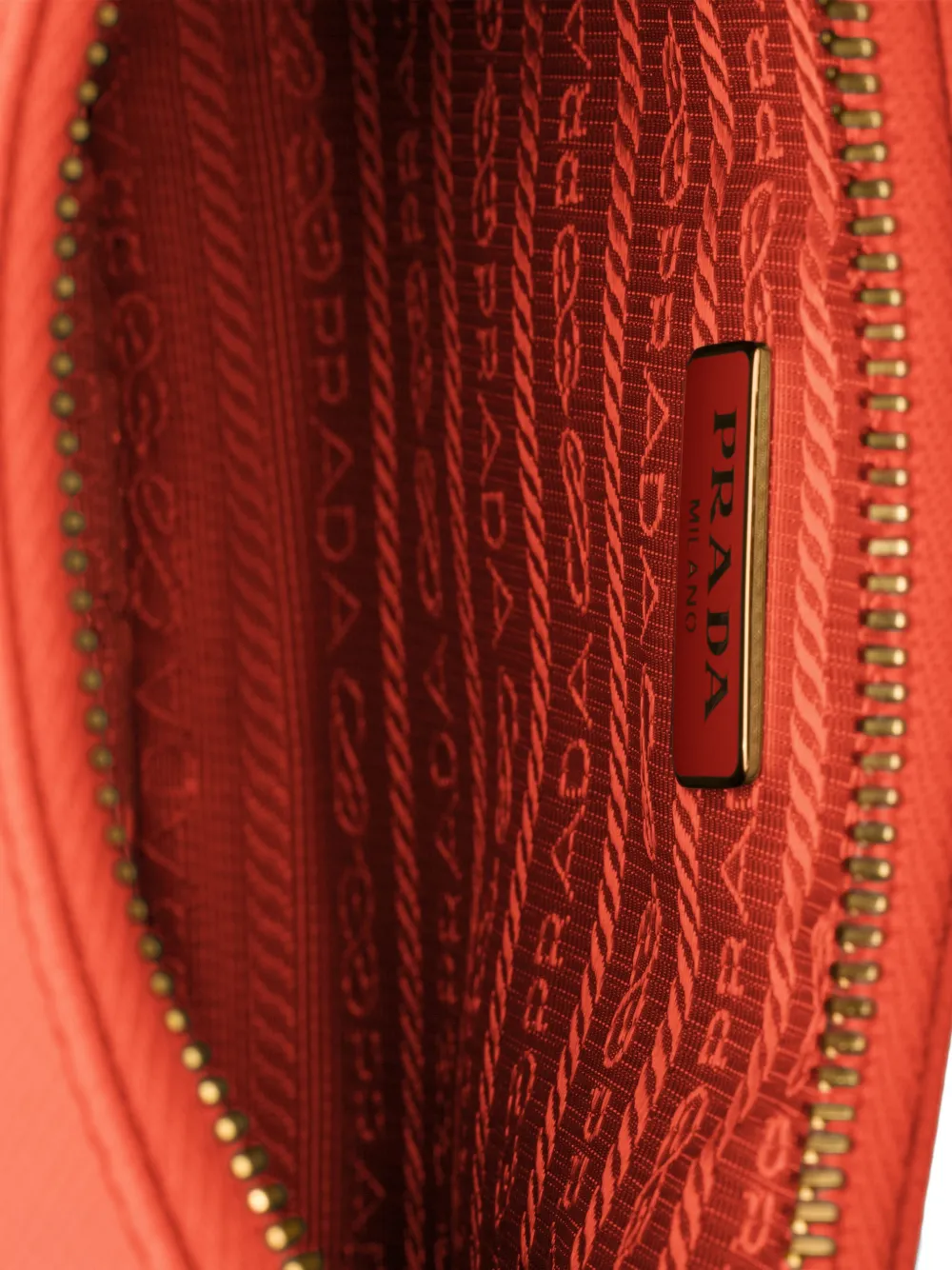Prada Re-Edition 2005 mini-tas van saffiano leer Oranje