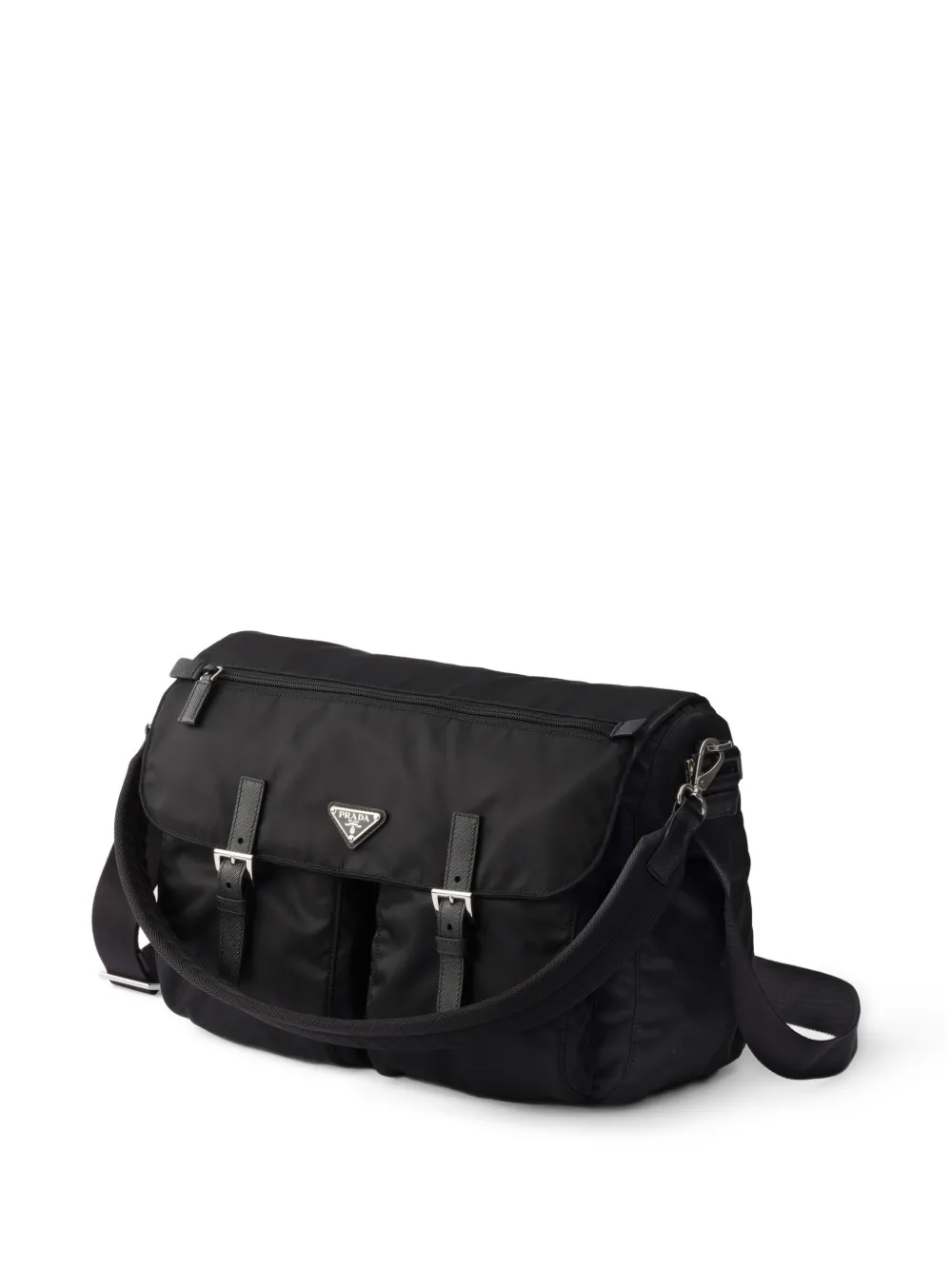 Prada Re-Nylon schoudertas met gespsluiting Zwart