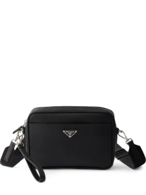 Prada エナメルレザー ショルダーバッグ | ブラック | FARFETCH JP