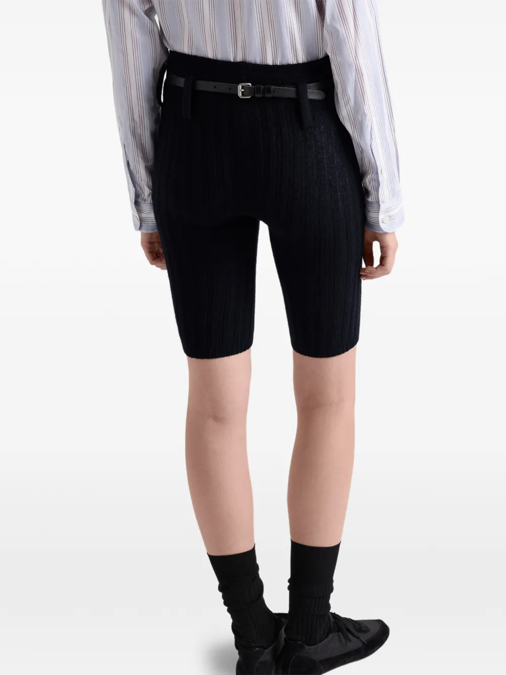 Prada Korte legging van wol en kasjmier Blauw