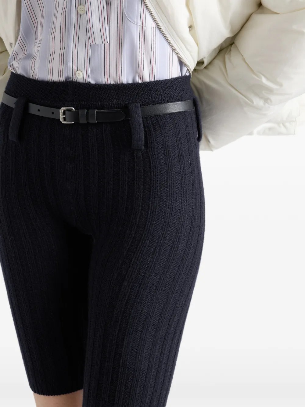Prada Korte legging van wol en kasjmier Blauw