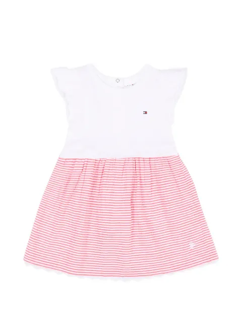 Tommy Hilfiger Junior striped scalloped-hem dress
