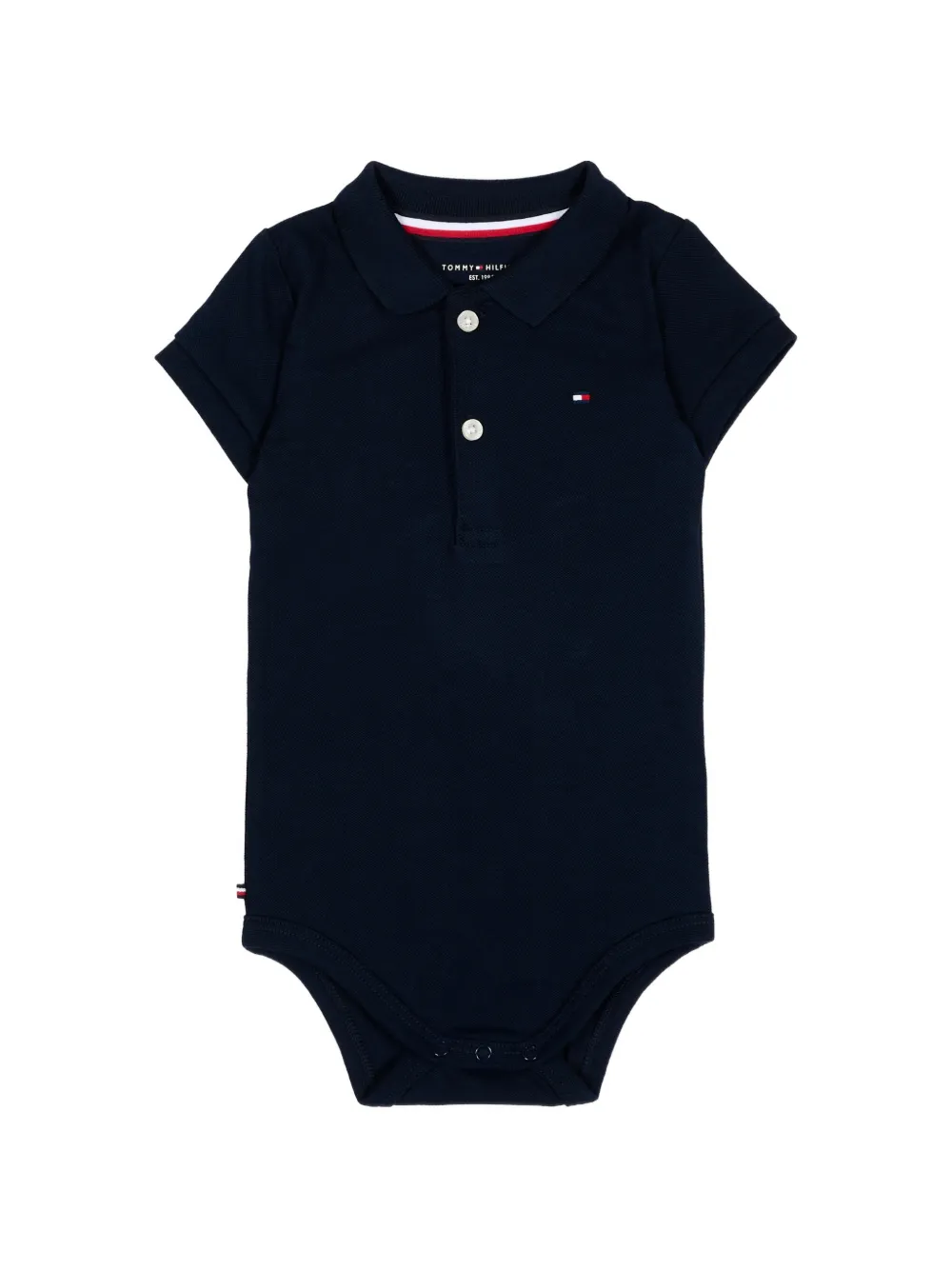 Tommy Hilfiger Junior logo-embroidered polo-collar body - Blau