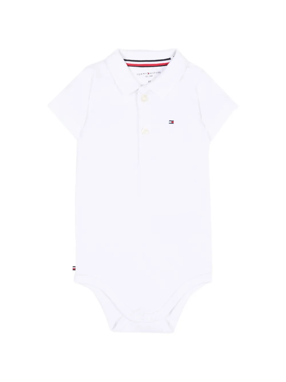 Tommy Hilfiger Junior logo-embroidered polo-collar body - Bianco