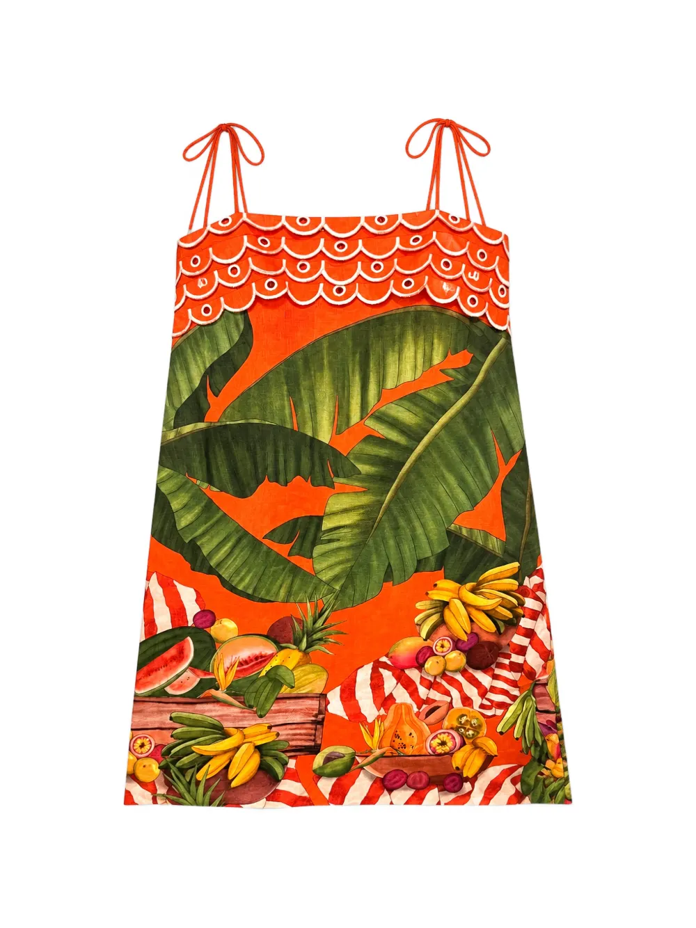 FARM Rio fruit-print tie-strap mini dress - Verde