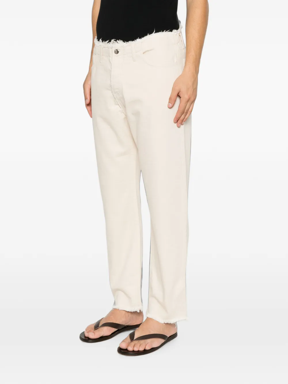 Costumein Gerafelde jeans Beige