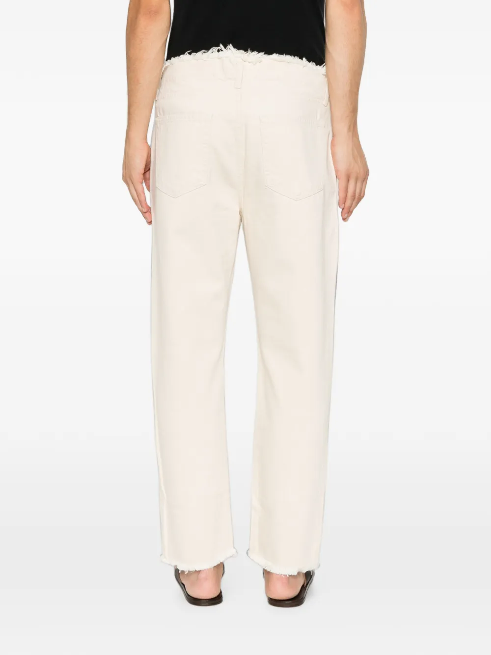 Costumein Gerafelde jeans Beige