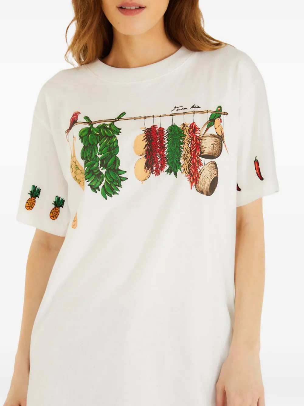 FARM Rio T-shirt met print Beige