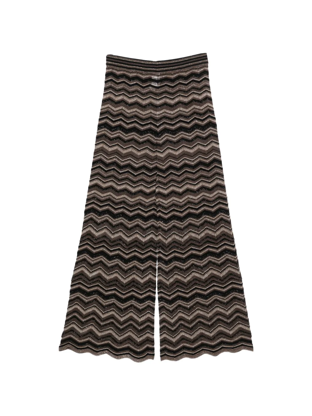 D.Exterior chevron-knit wide-leg trousers - Nero