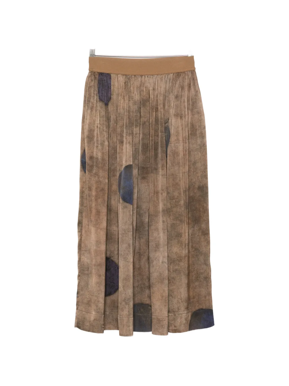 Uma Wang polka-dot pleated midi skirt - Marrone