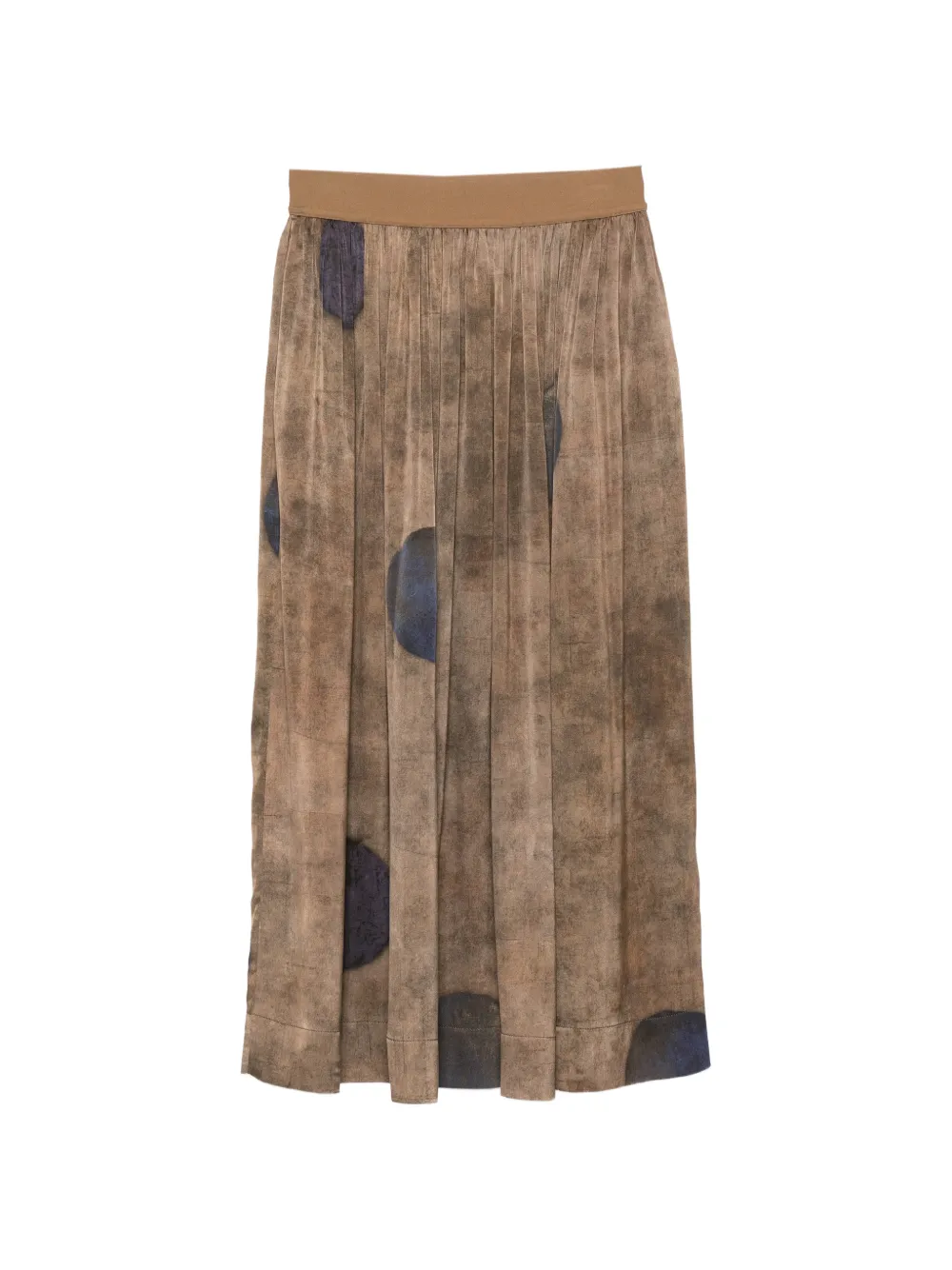 Uma Wang polka-dot pleated midi skirt - Marrone