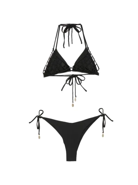 COTAZUR bead-embellished side-tie bikini