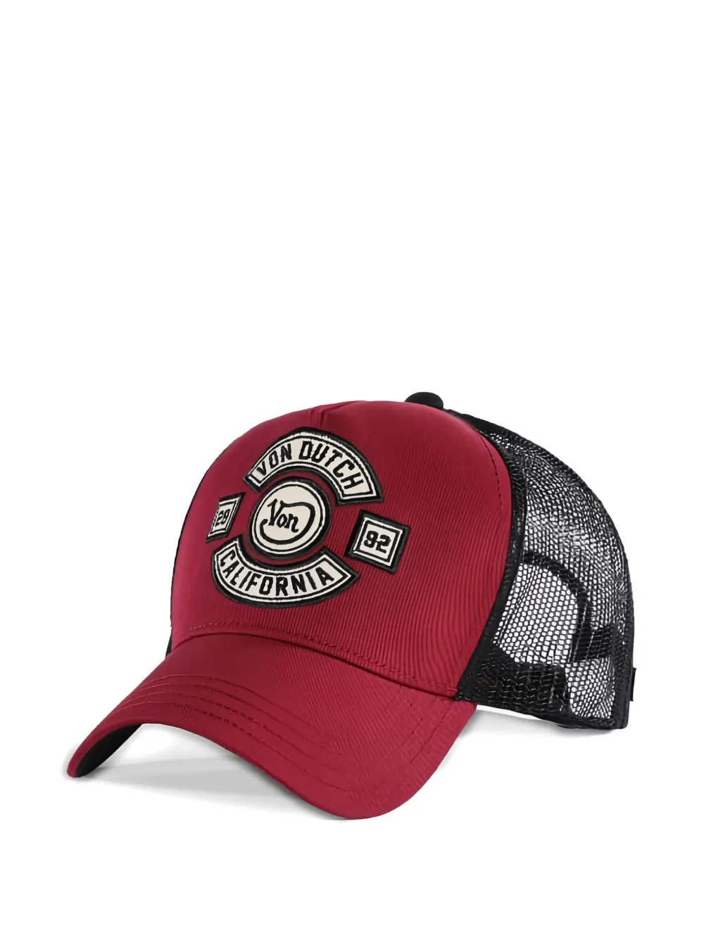 Von Dutch Logo-patch Mesh-panel Cap In Red