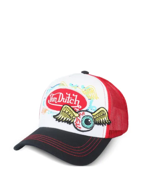 Von Dutch embroidered mesh-panel cap
