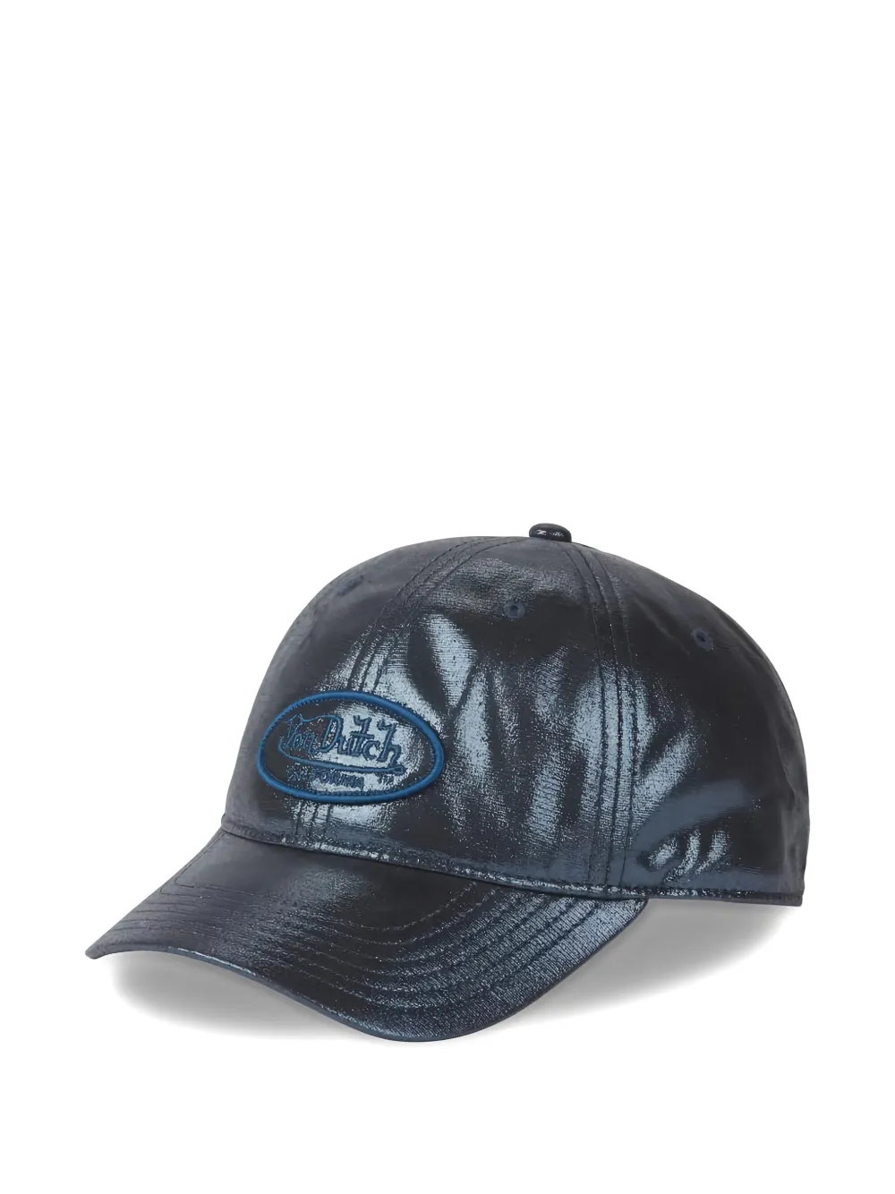 Von Dutch Glitter-effect Logo-patch Cap In Blue
