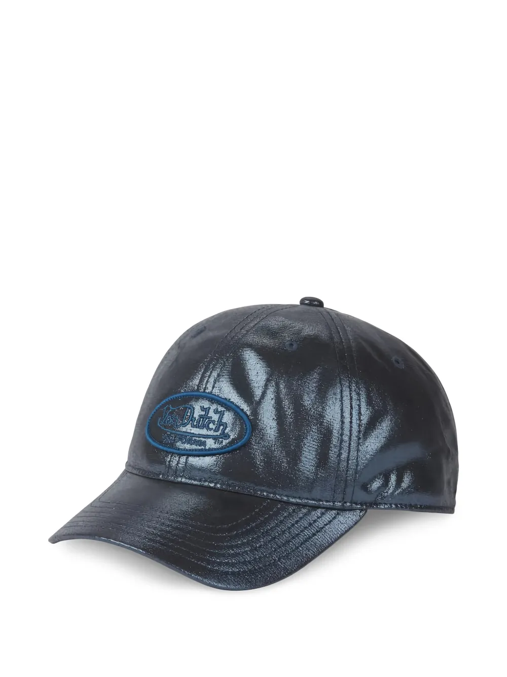 Von Dutch glitter-effect logo-patch cap - Blu