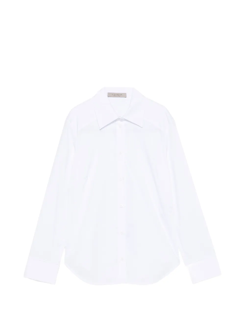 D.Exterior long-sleeve button-up shirt - Bianco