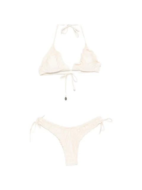 COTAZUR ruffled tie-fastening bikini