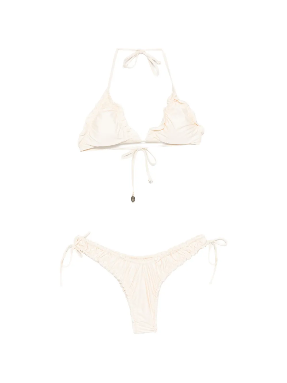 COTAZUR ruffled tie-fastening bikini - Nude