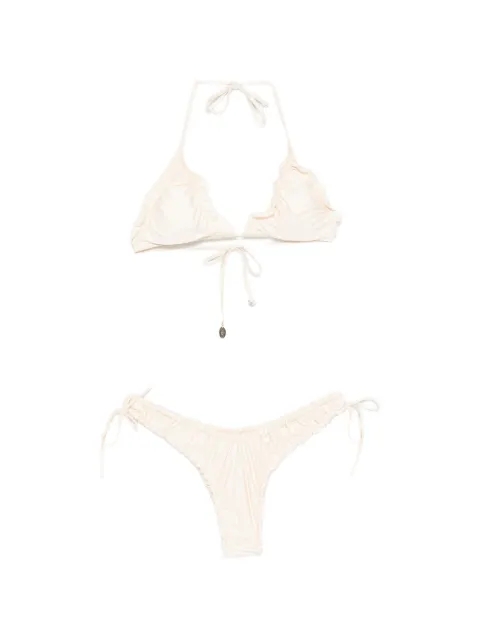 COTAZUR ruffled tie-fastening bikini