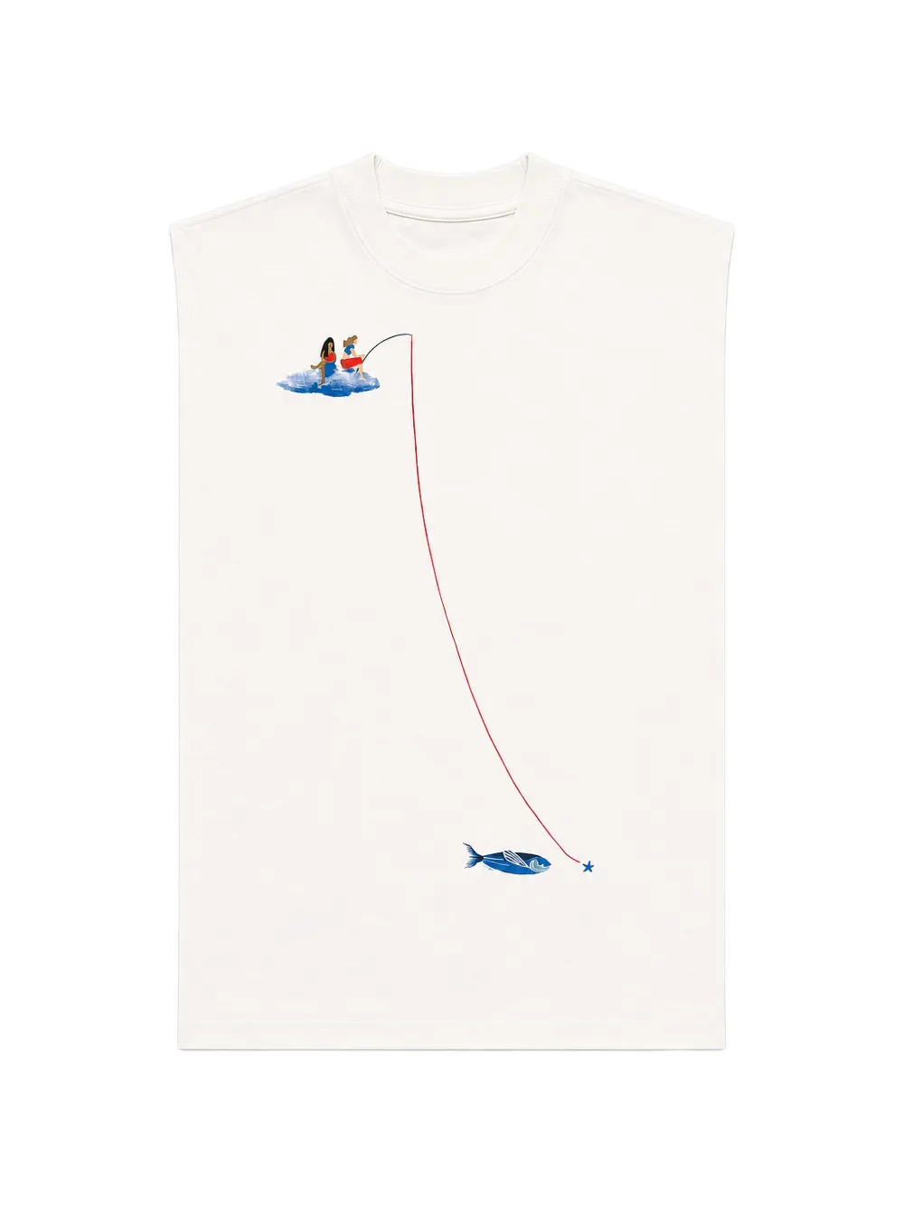 FARM Rio t-shirt imprimé Fishing Dreams à épaules matelassées - Tons neutres