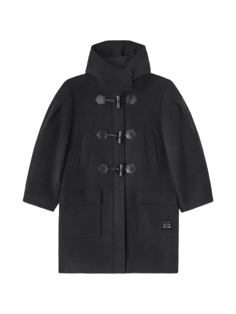 GANNI toggle-fastening hooded parka coat