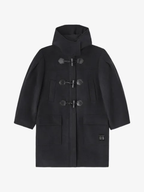 GANNI toggle-fastening hooded parka coat