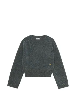 GANNI Vネック カーディガン | グレー | FARFETCH JP