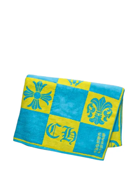 Chrome Hearts plaid-pattern beach towel