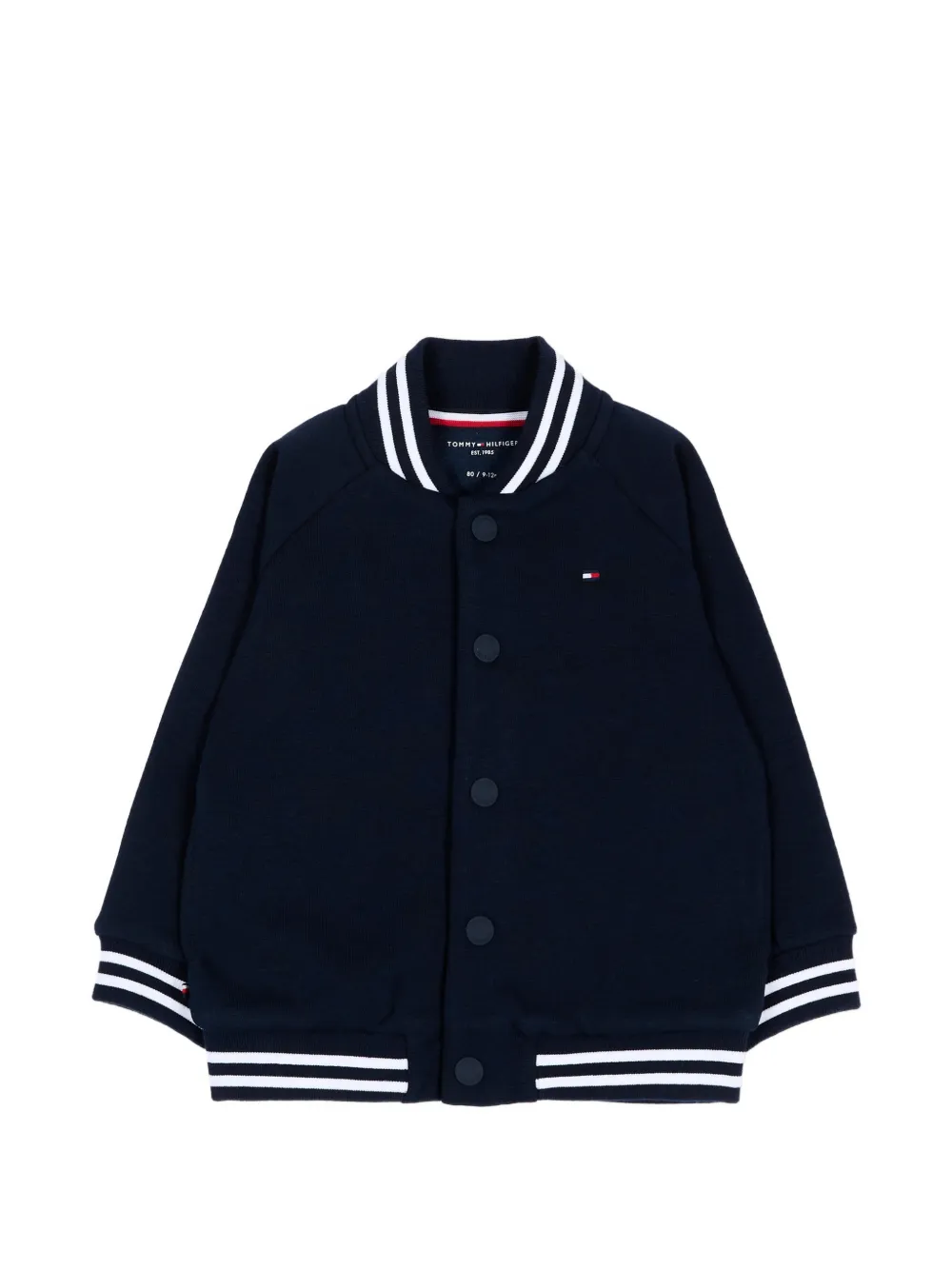 Tommy Hilfiger Junior logo-embroidered bomber jacket - Blu