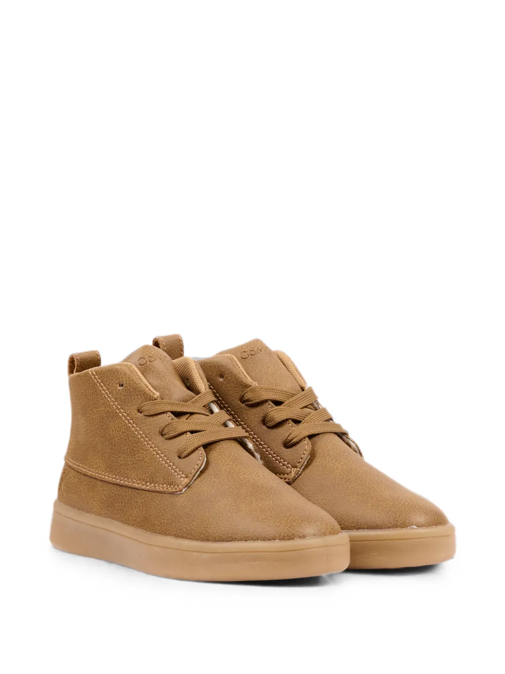 Calvin Klein Kids logo-embossed high-top sneakers - Marrone