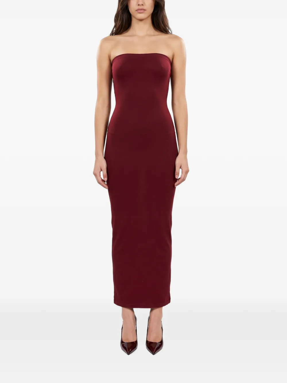 Wolford Fatal strapless slim-fit maxi-jurk Rood