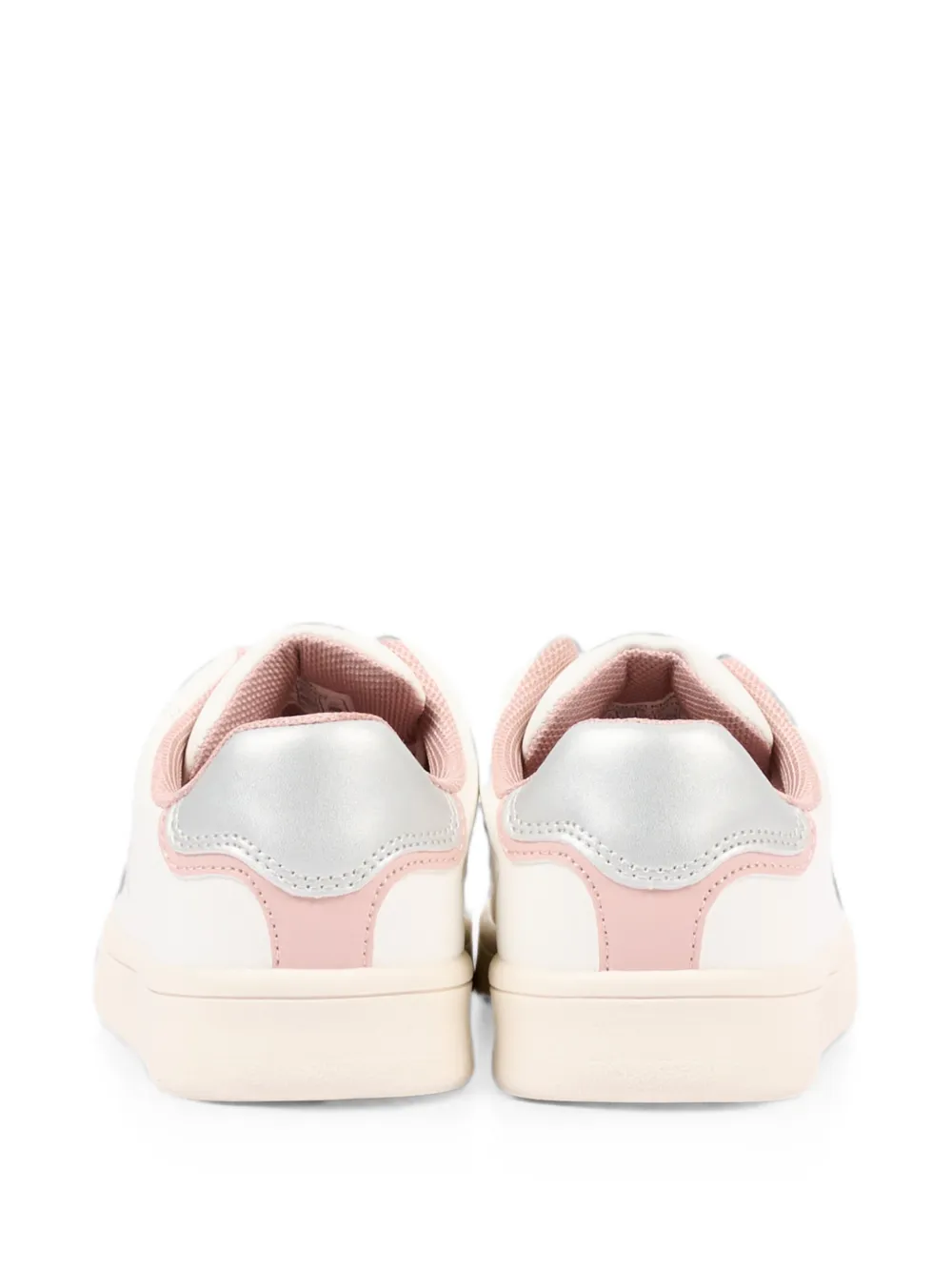 Calvin Klein Kids logo-print leather sneakers Wit