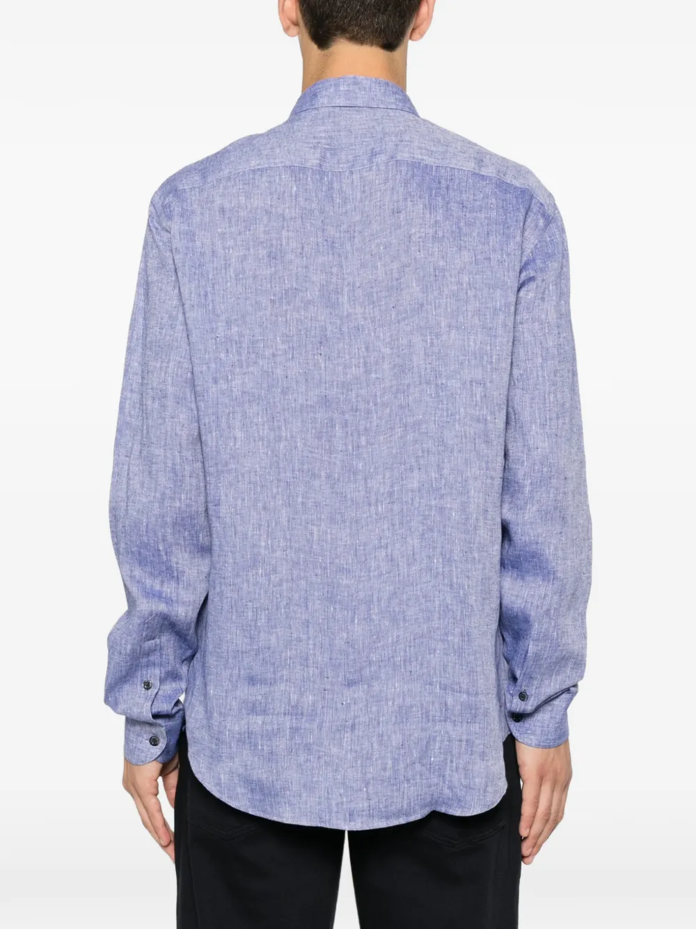 Emporio Armani Poloshirt met geborduurd logo en knopen Blauw