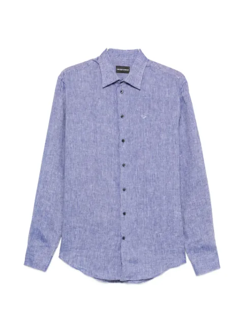 Emporio Armani logo-embroidered long-sleeve shirt