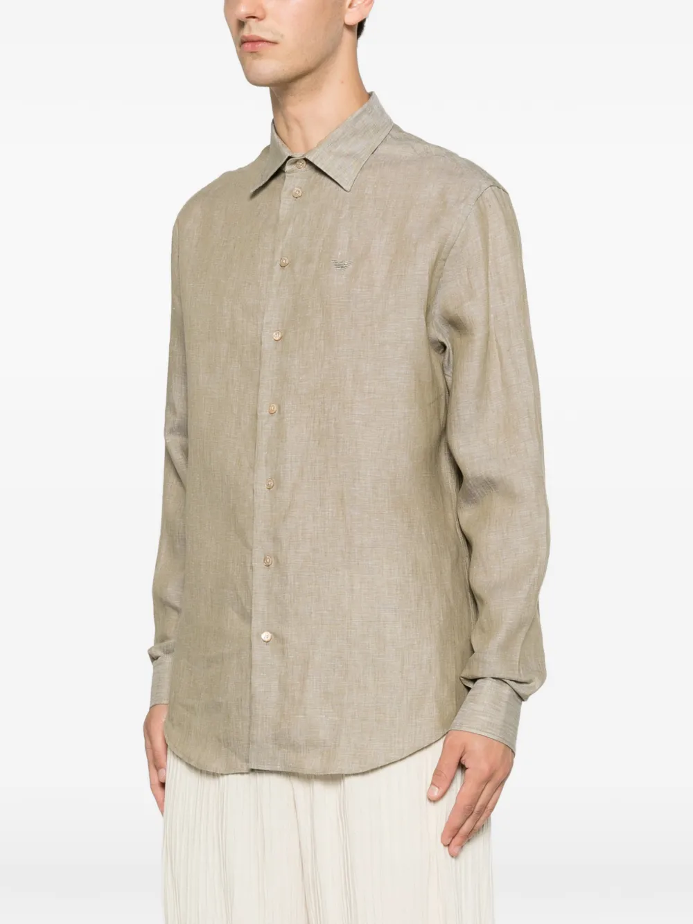 Emporio Armani Overhemd met knoopsluiting Beige