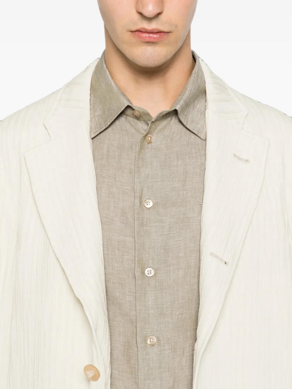 Emporio Armani Overhemd met knoopsluiting Beige