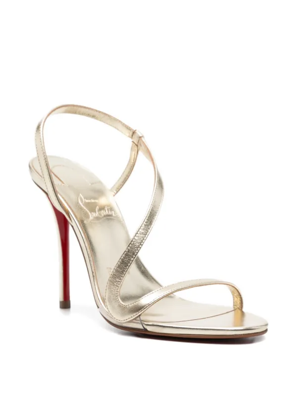 Christian Louboutin Rosa Z Platine Leather Sandals | Gold | FARFETCH