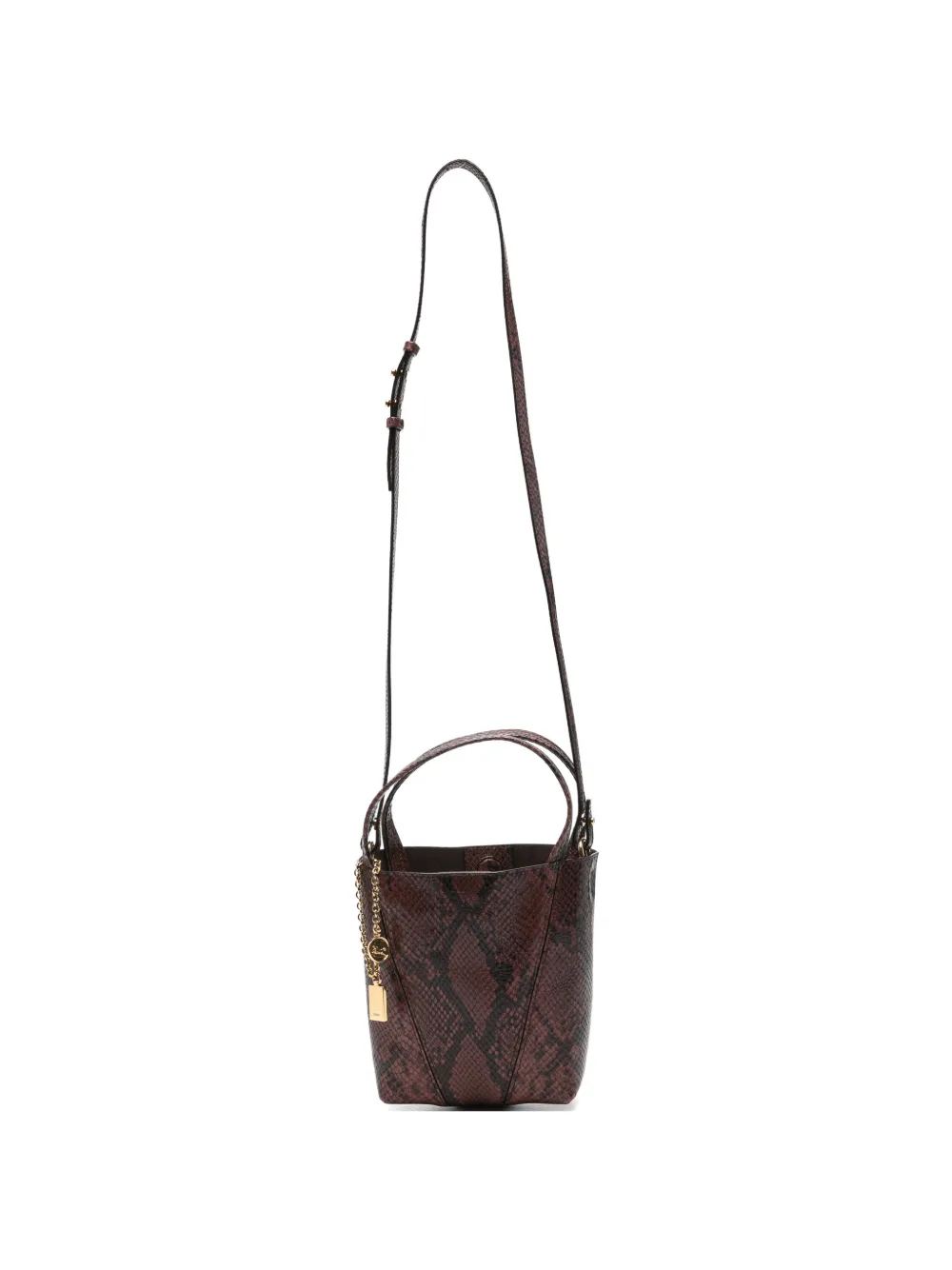 Chloé Spin snakeskin-effect bucket bag - Marrone