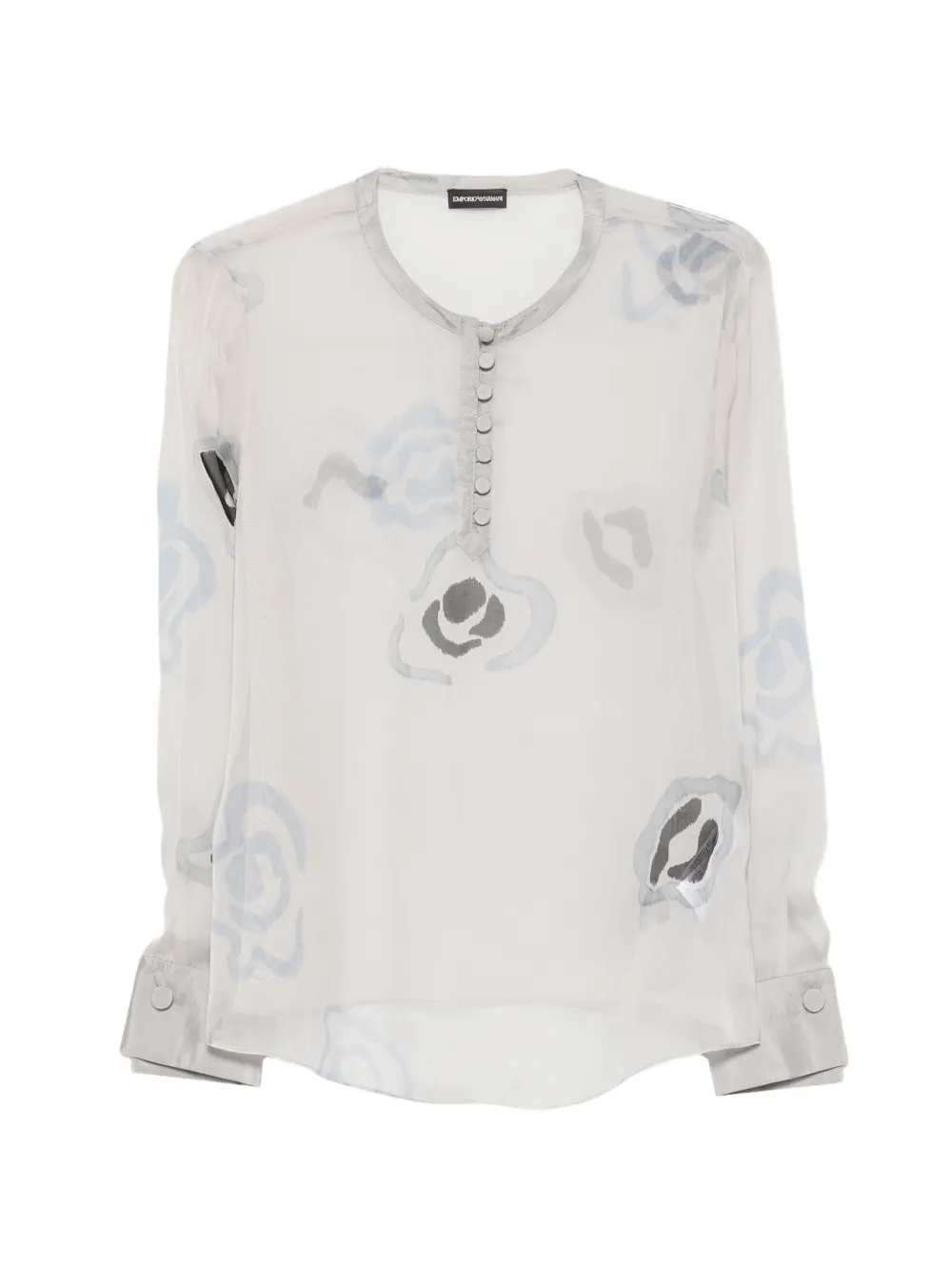 Emporio Armani printed silk blouse - Grigio