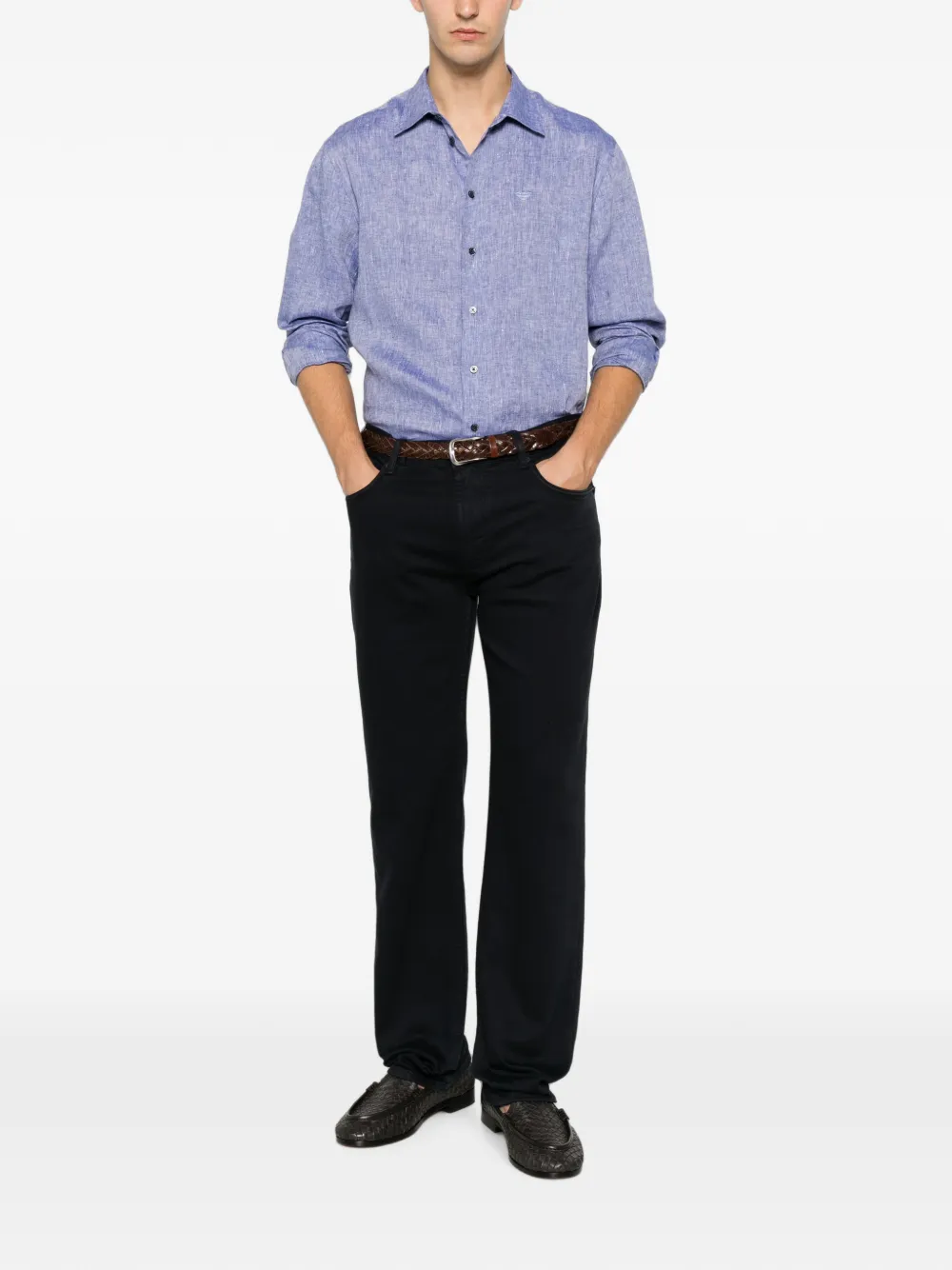 Emporio Armani Jeans met logopatch Blauw