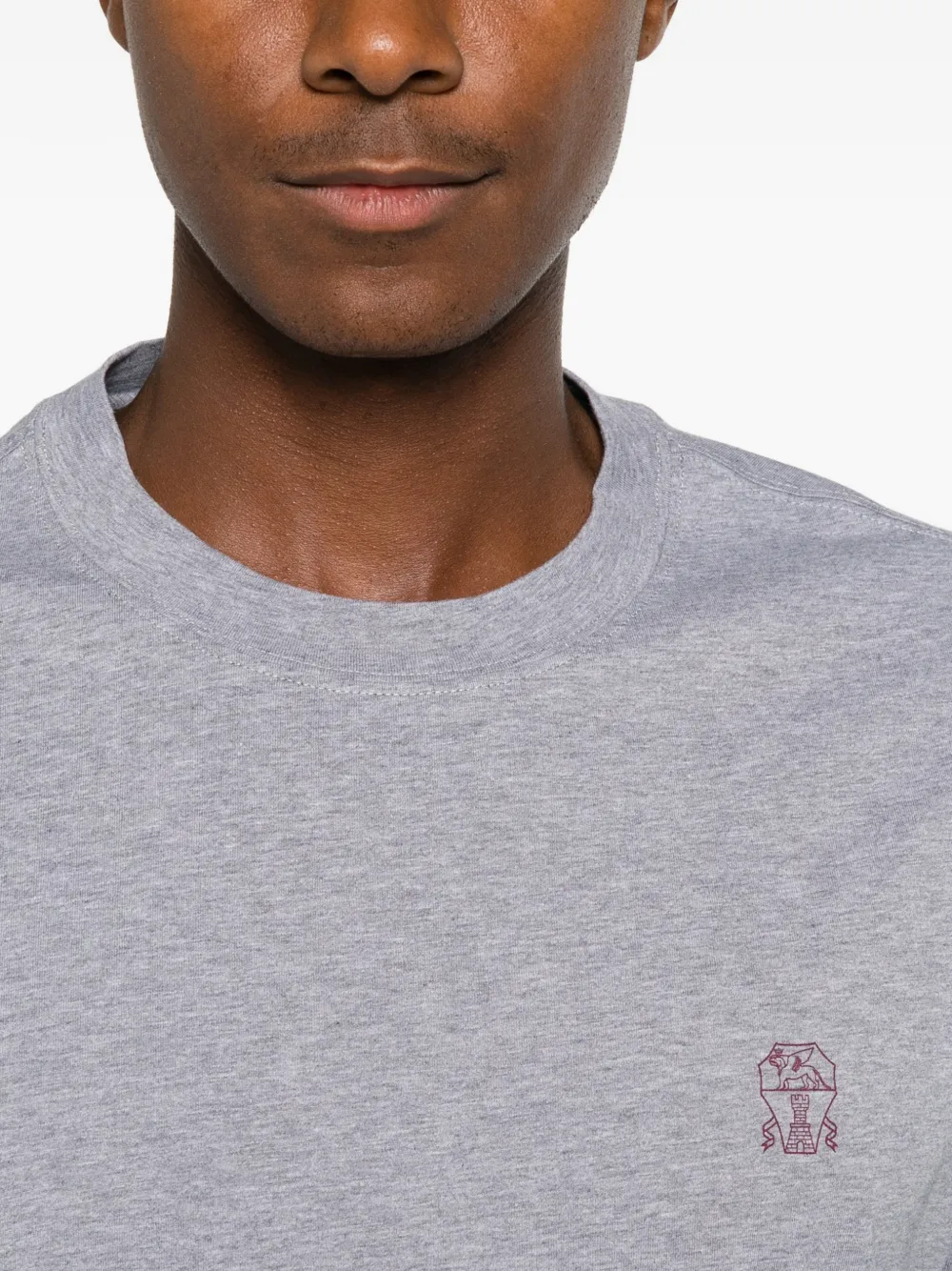 Brunello Cucinelli T-shirt met logoprint Grijs